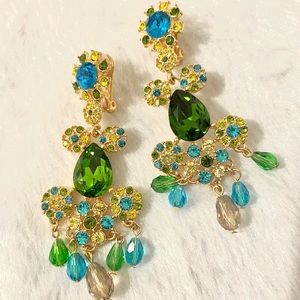 Oscar de la Renta Crystal Drop Earrings